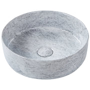 Lavandino da appoggio Grigio Ceramica 37 cm Opaco Lavandino da bagno rotondo effetto granito