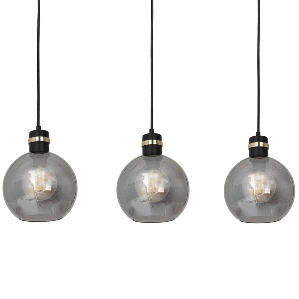 Lampadario Omega MLP6531 3xE27 vetro fumé Milagro nero