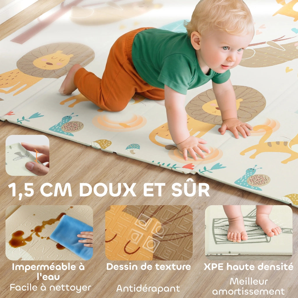 Tappeto gioco bambini pieghevole ¨C Xylo ¨C 196x176x1,5cm spesso reversibile