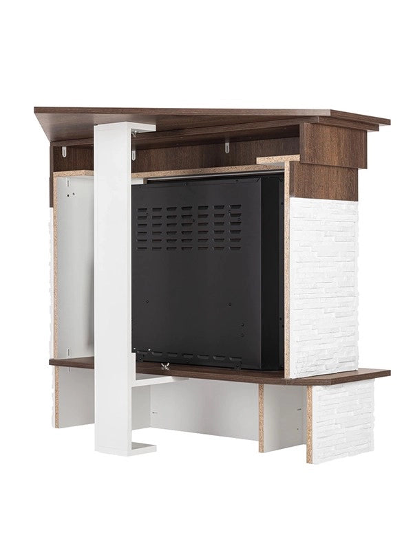 Caminetto Elettrico da pavimento Angolare A Libera Installazione - Rovere - 28" - 114 x 98 x 89 - PORTO