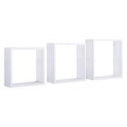 Set di 3 Mensole da Muro Modello INCUBO SLIM, Cubi Arredo, Mensole Cubo, Cubi da Parete. Misure 30x30x10cm 27x27x10cm e 24x24x10cm. Finitura BIANCO - MADE IN ITALY