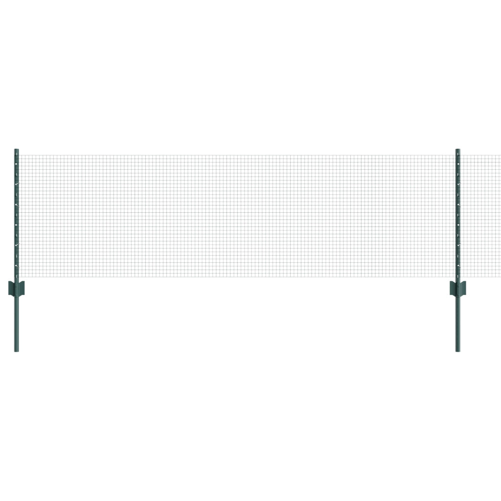 Recinzione in Filo Saldato con 11 U Post Verde 0.6x25 m Acciaio