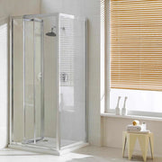 Box Doccia Angolare 70x80 cm 1 Anta a Libro in Cristallo Trasparente 4mm H198 Fosterberg Fyn Duo