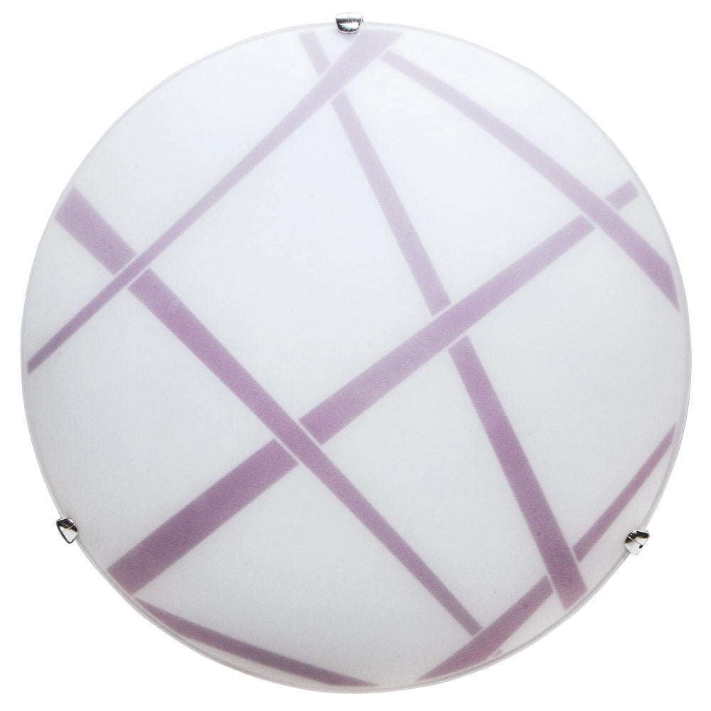 Plafoniera 2xE27 Ganci Cromo Vetro Lastra Bianco-Viola E-Energy Dario