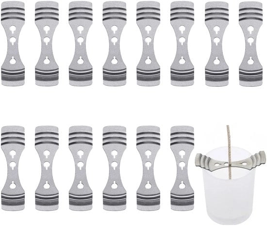 Sostegno per candele 14 pezzi - Apparecchio per centrare candele - Orecchiette per candele - Regolabile - Sostenibile - Resistente al calore - Accessori per candele
