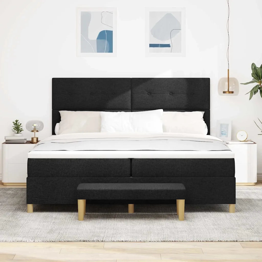 Letto a molle con materasso Nero 200 x 200 cm Tessuto 3344326