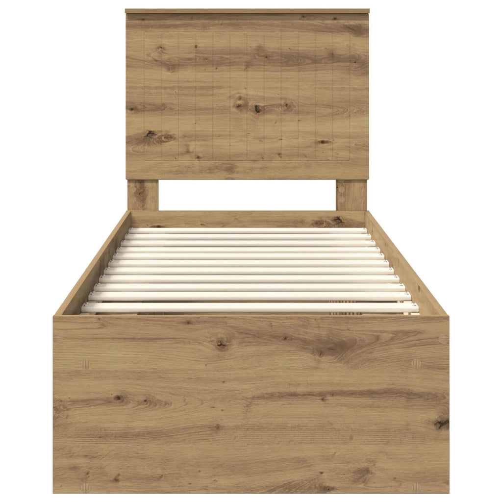 Struttura del letto con testiera Rovere Artigianale 75 x 190 cm