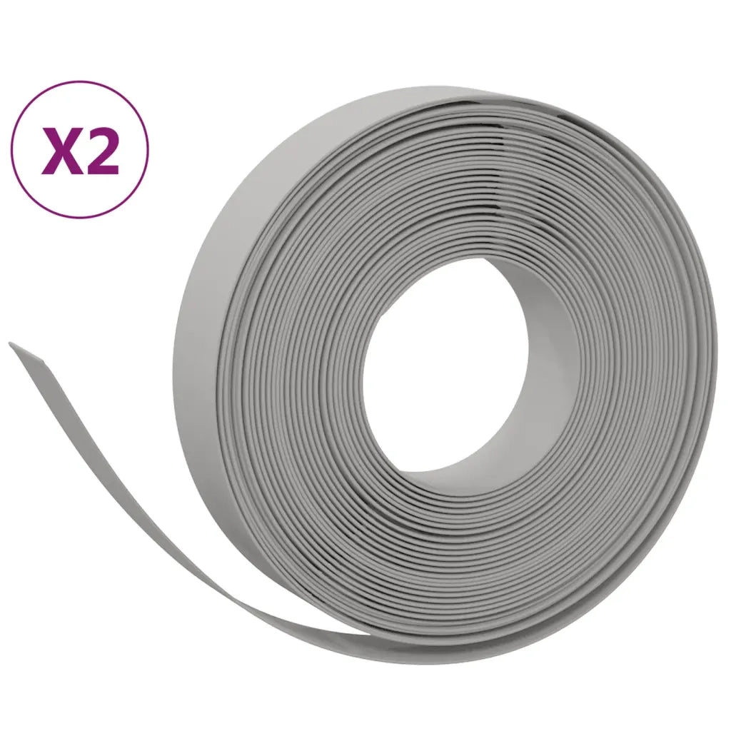 Bordature da Giardino 2 pz Grigie 10 m 10 cm in Polietilene CFW5934843