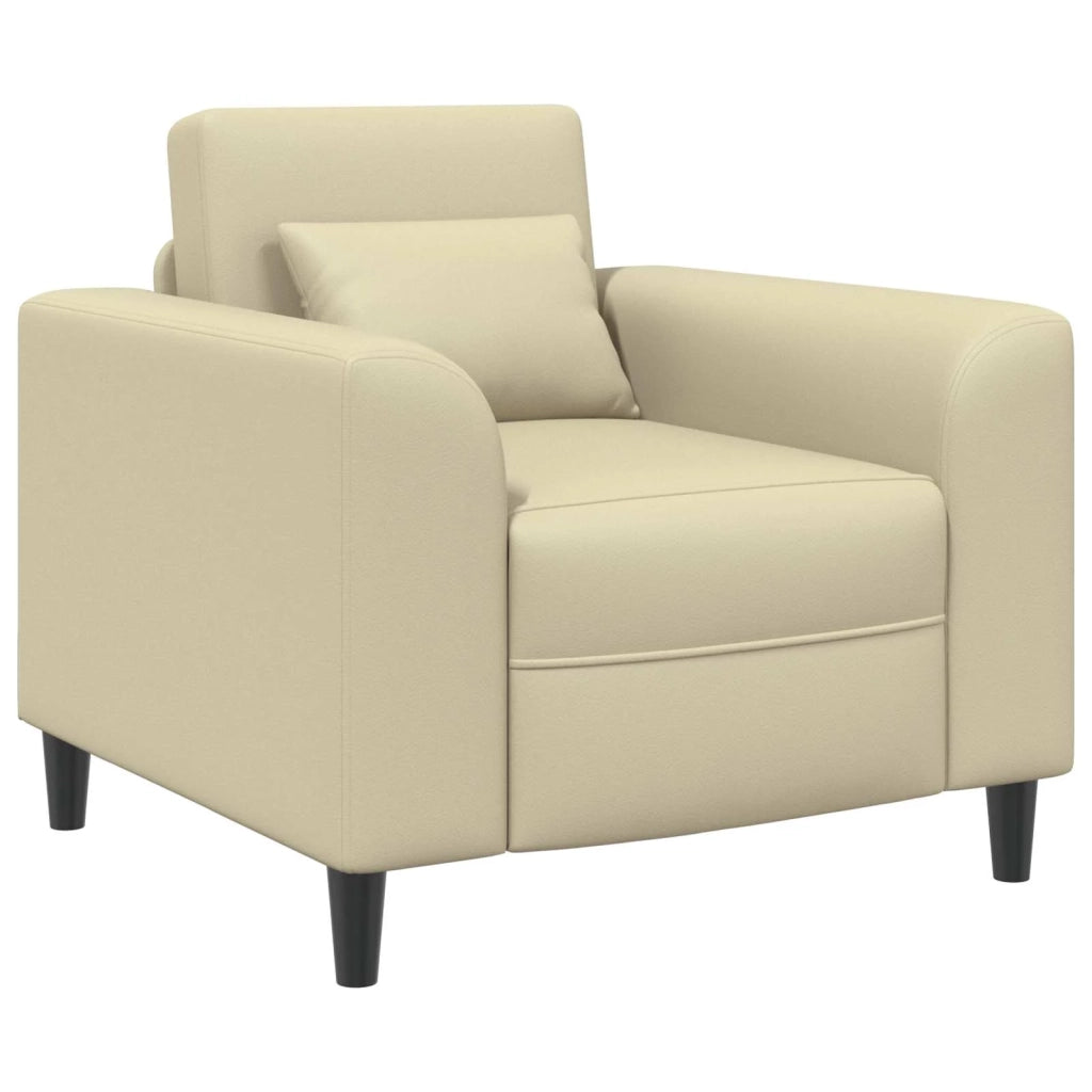 Poltrona-Poltroncina-Divano Sedia Crema Similpelle