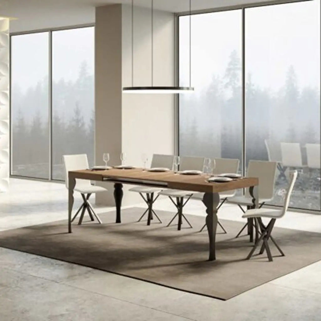 Tavolo allungabile 180/440x90 cm Paxon Premium colore quercia natura gambe antracite
