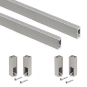 Emuca Kit tubo per armadio Luxe, 0,75 m, Color grigio pietra, Alluminio e Tecnoplastica, 1 kit