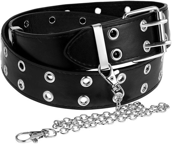 Riem in Pelle di Alta Qualità - Nero - 3,8 cm Larghezza - 105 cm Lunghezza - Realizzato con Pelle PU di Alta Qualità - Duraturo e Resistente alle Sollecitazioni