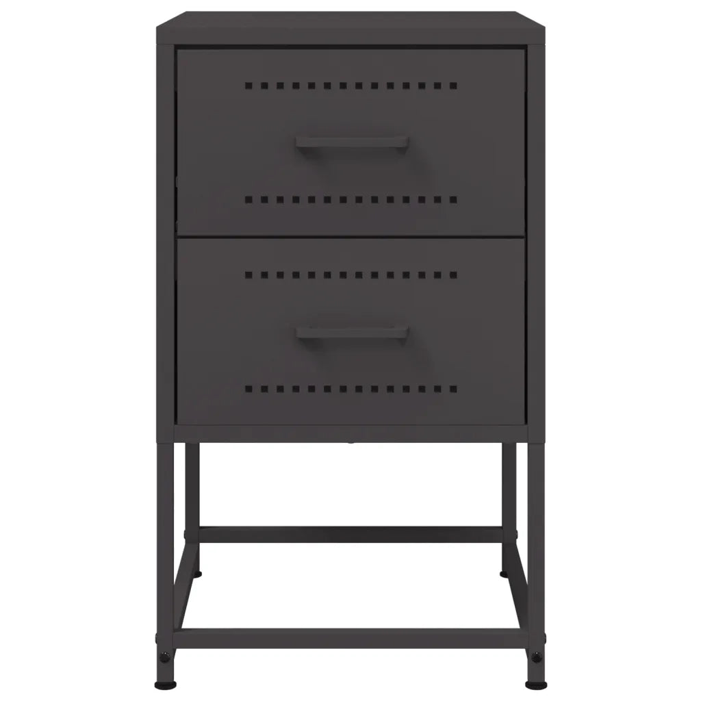 Comodino-Tavolino da notte Nero 36x39x60,5 cm in Acciaio 416242