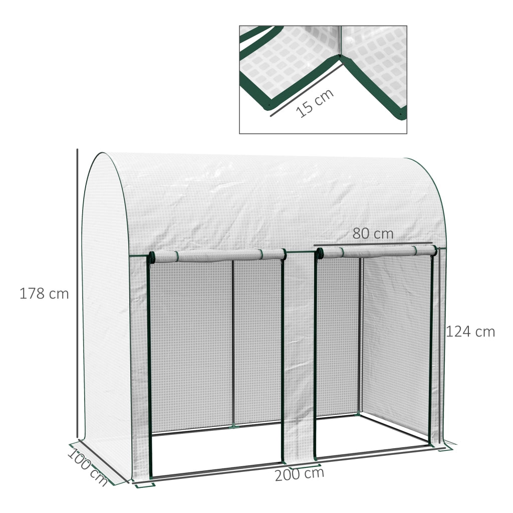 Serra da Giardino con Doppia Porta ¨C zephmum ¨C 200x100x178 cm Bianco