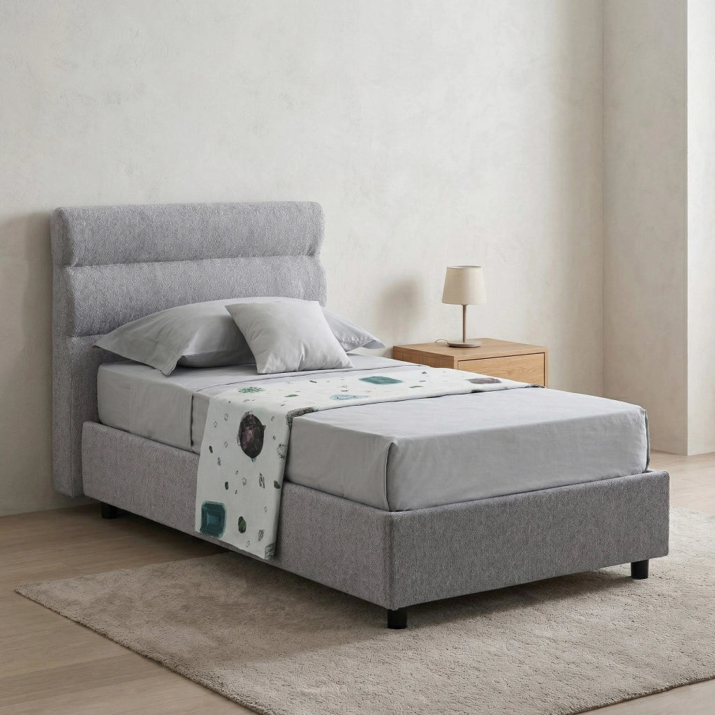 Adalpina, Letto Singolo Materasso Incluso Made in Italy, Grigio