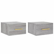 Set di 2 Comodini | Armadio da Notte | Mobiletto da notte a Muro Grigio Sonoma 35x35x20 cm