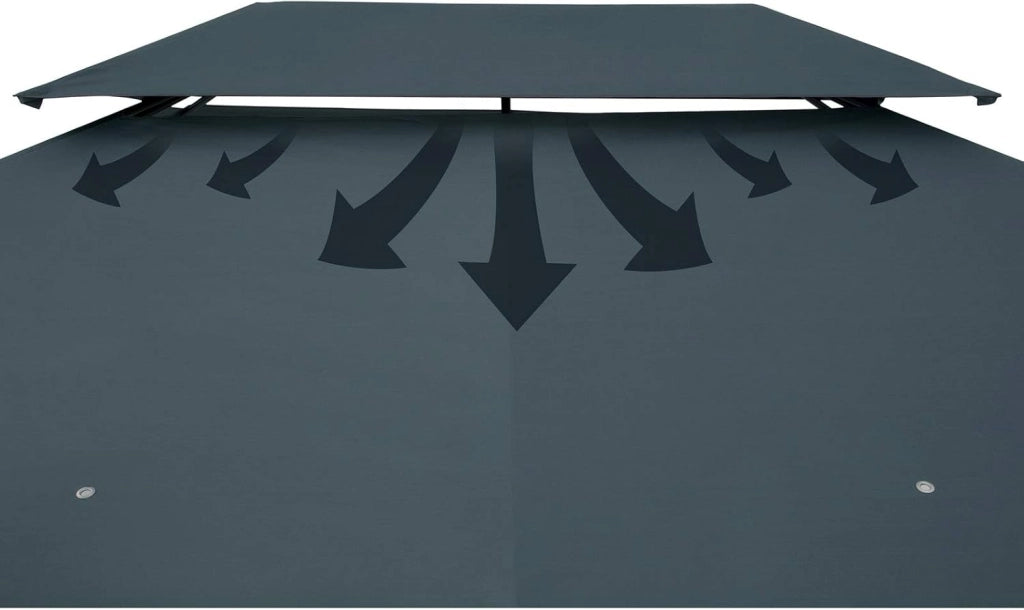 Gazebo Topas Padiglione 3x4m in Metallo Resistente Idrorepellente con Pannelli Laterali Tendone da Giardino Feste