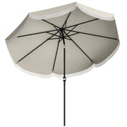 Ombrellone da Giardino Rotondo con Manovella ¨C zephmum ¨C Grigio Chiaro 2.7x2.4 m