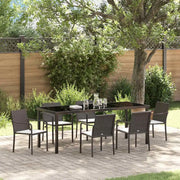 Set da Pranzo per Giardino 7 pcs Marrone e Nero Rattan in PE 3379049