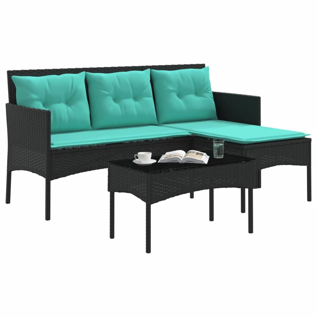 Set Divano da Giardino con cuscino 2 pcs polyrattan