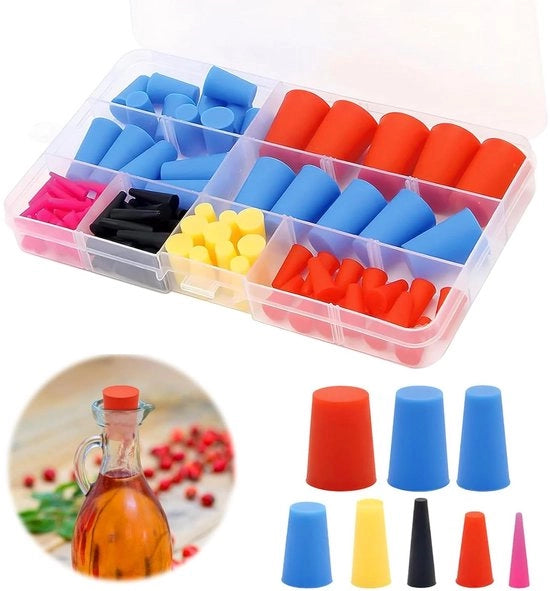 Assortimento di 60 pezzi di stop di gomma massiccia - stop conico - stop in silicone - stop conica - per verniciatura a polvere - contenuto HTML richiesto