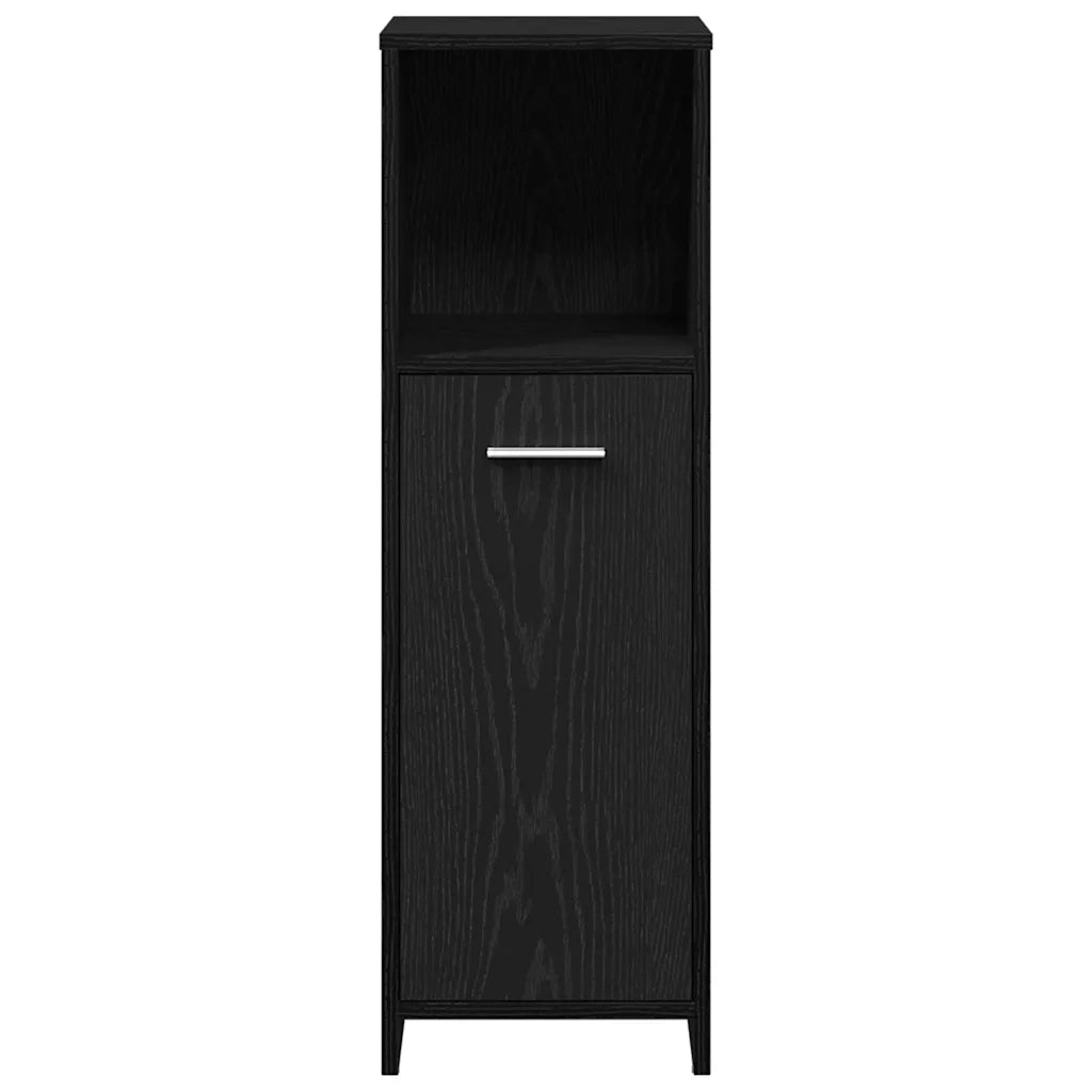 Mobiletto da bagno Rovere Nero 30x30x95 cm in Legno Multistrato 862497