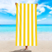 Microvezel Strandlaken 180x90cm - Rapido asciugamento e resistente al sabbia - Piumone per piscina - Bianco e blu - giallo