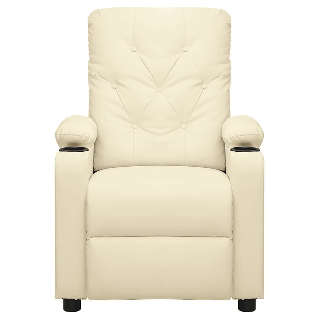 Poltrona Massaggiante | Sedia Relax Crema in Similpelle