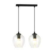 Lampada a sospensione ISTAR in acciaio nero e vetro