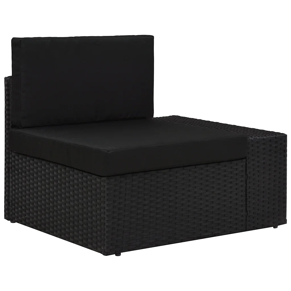 Salotto da Giardino-Set Divani da Giardino3 pz in Polyrattan Nero