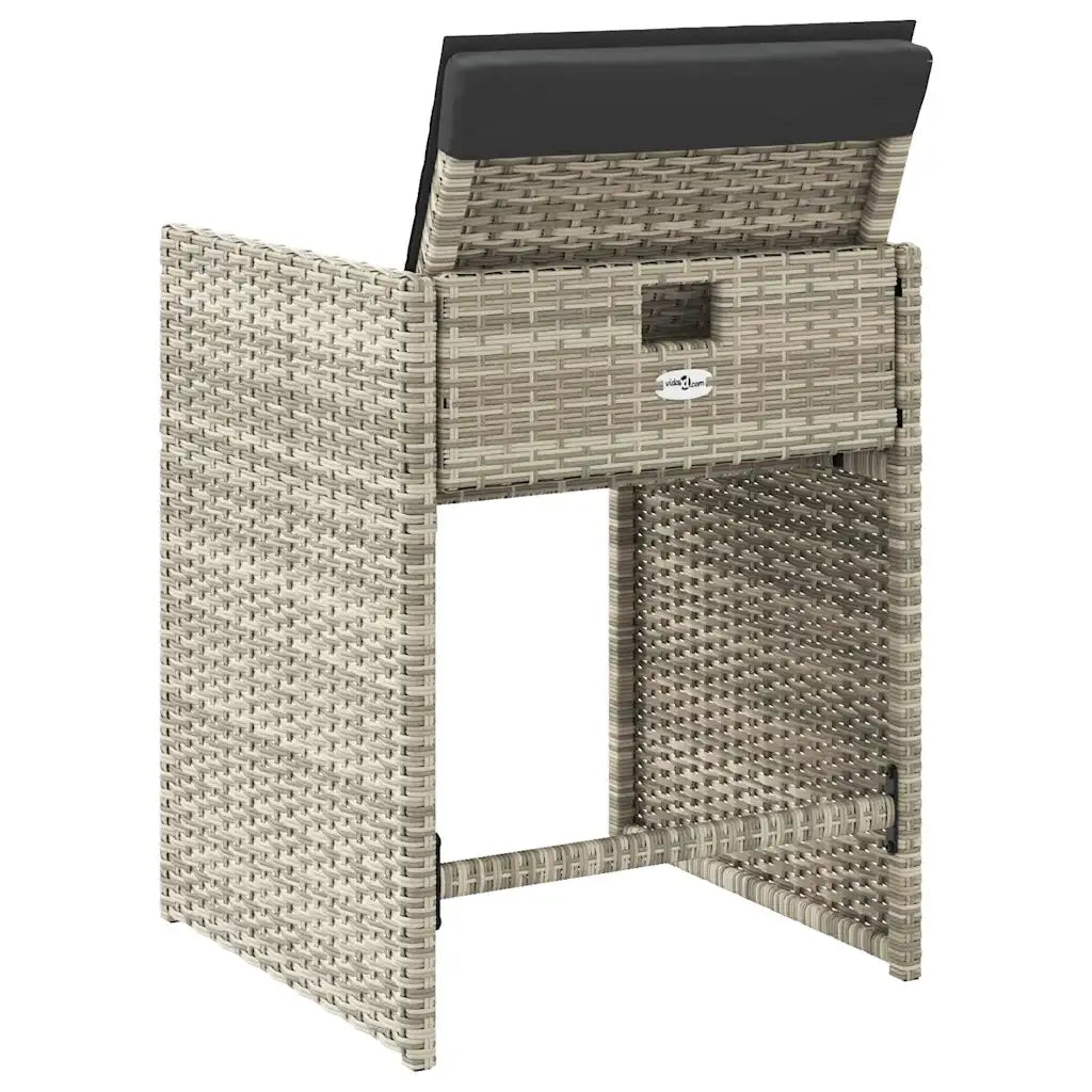 Sedie da Giardino con Cuscini 4 pz | Sedie da Esterno Grigio Chiaro in Polyrattan
