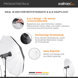 2in1 reflex ombrello traslucido bianco 150