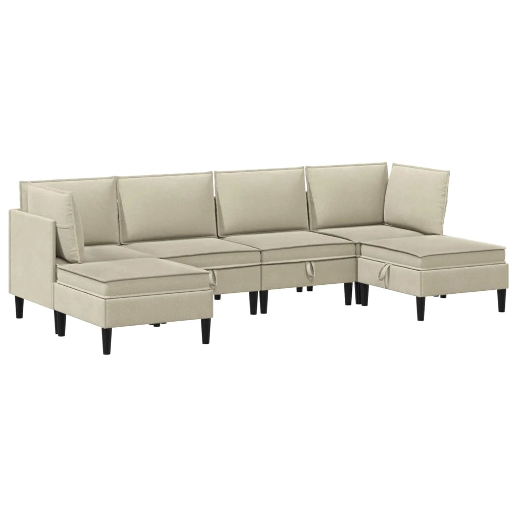 Set di mobili per il soggiorno 6 pcs Sabbia Tessuto 3413792