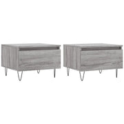 2 pz Tavolini salotto | Tavolino da caff¨¨ | Tavolino da Soggiorno Grigio Sonoma 50x46x35cm Legno Multistrato