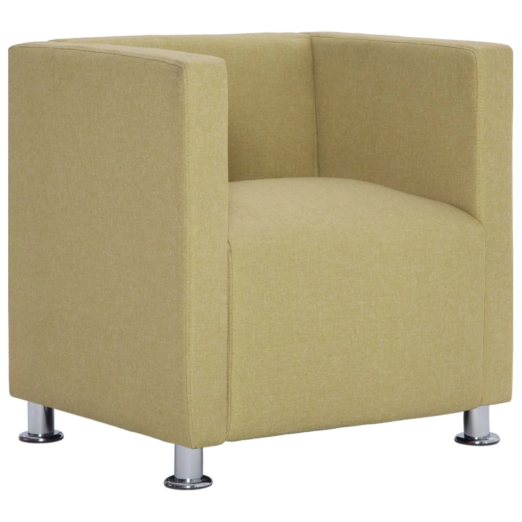 Poltrona sedia seduta lounge divano club di design cubo da soggiorno poliestere verde 1102270/2