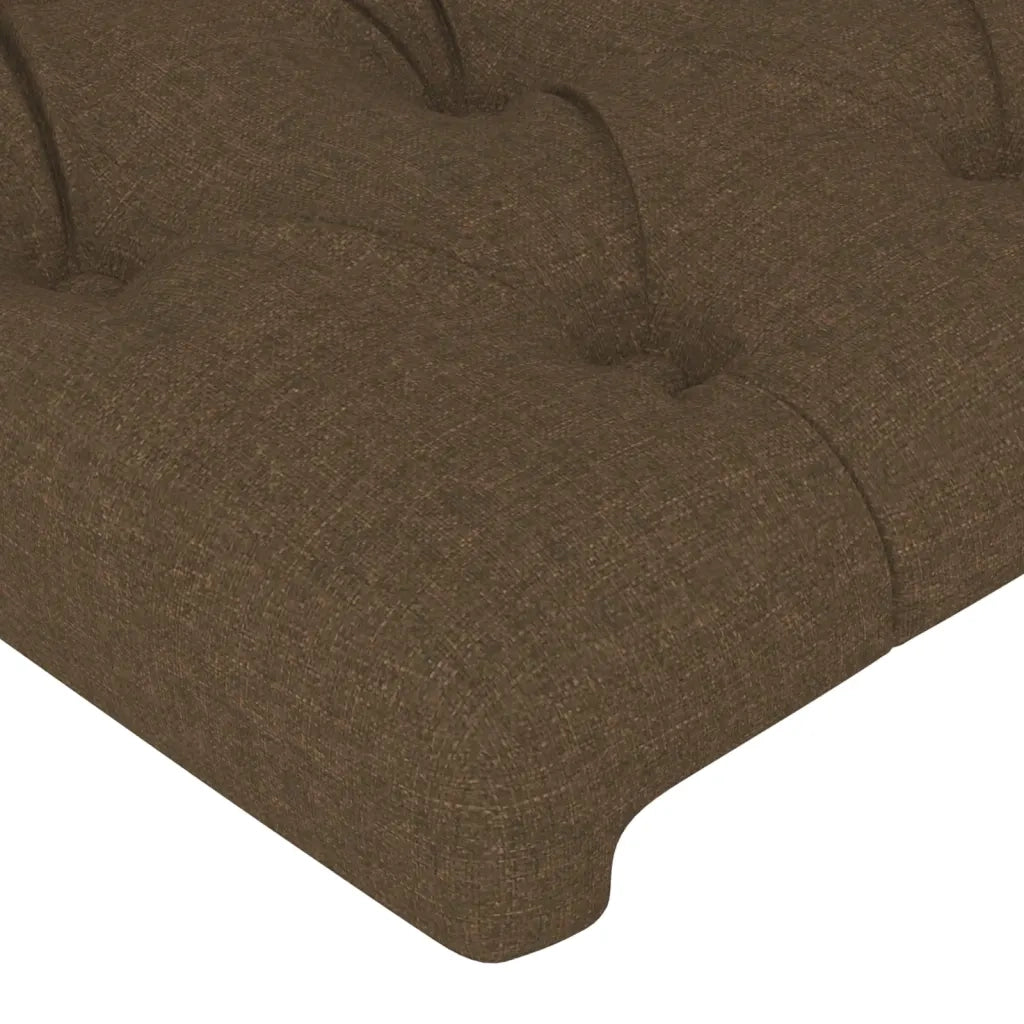Testiera ad Orecchio-Testata con Orecchie Marrone Scuro 203x23x78/88 cm in Tessuto 740134