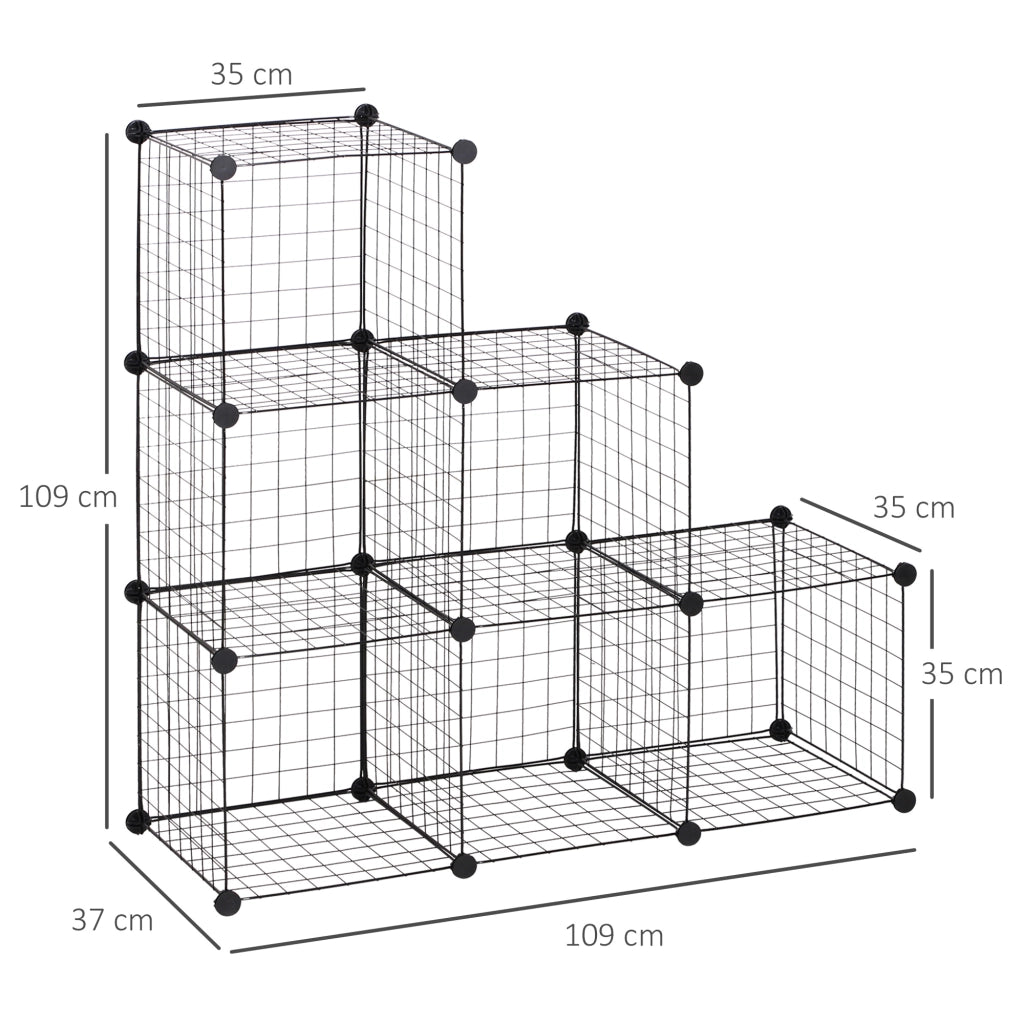 Libreria a cubi metallo nera ¨C zephmum ¨C 109x37x109 cm