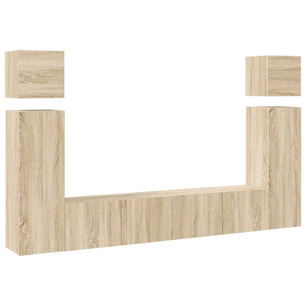 Set Mobili TV 8 pz Rovere Sonoma in Truciolato cod mxl 11749