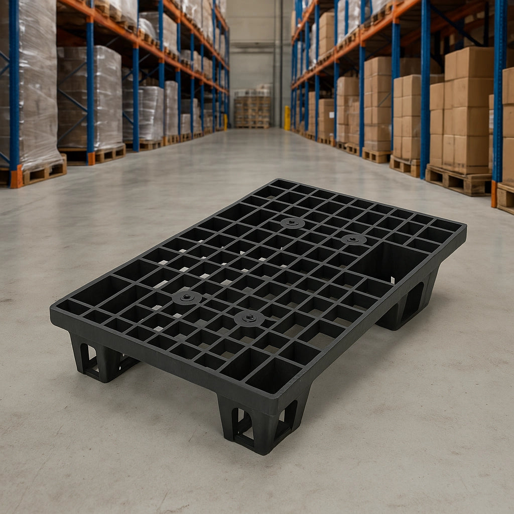 Mini Pallet in Polipropilene - Bancale da Esterno e Interno Pedana Incastrabile e Inforcabile su 4 Lati Made in Italy ?60x40x12 cm Carico statico 250 kg Carico dinamico 250 kg