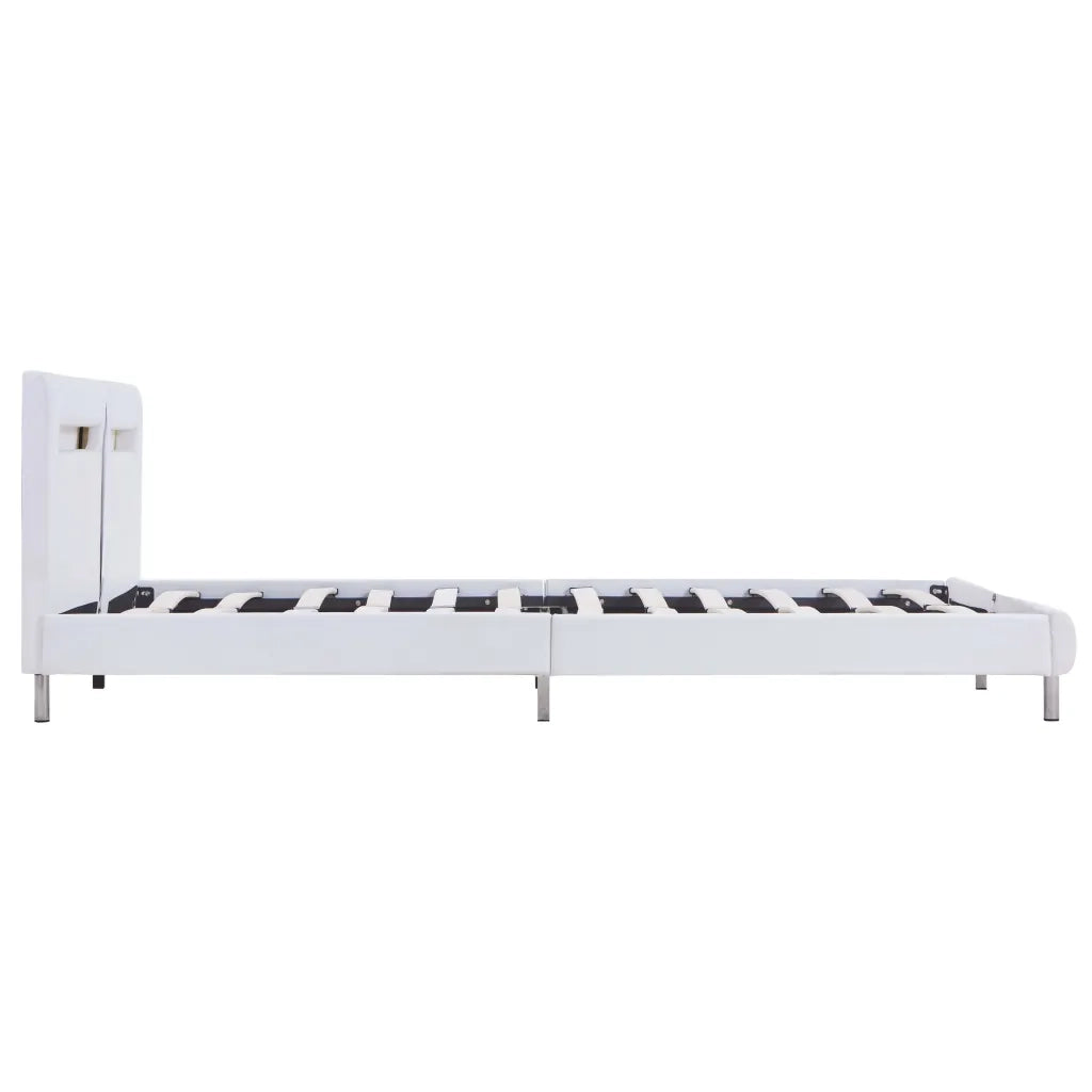 Letto matrimoniale | Letto per adulti | Giroletto con LED senza Materasso Bianco 180x200 cm