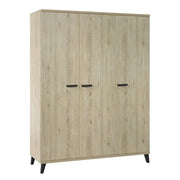 Armadio bambino 3 porte DANAÉ – Rovere chiaro – Ampio spazio di conservazione dal design naturale