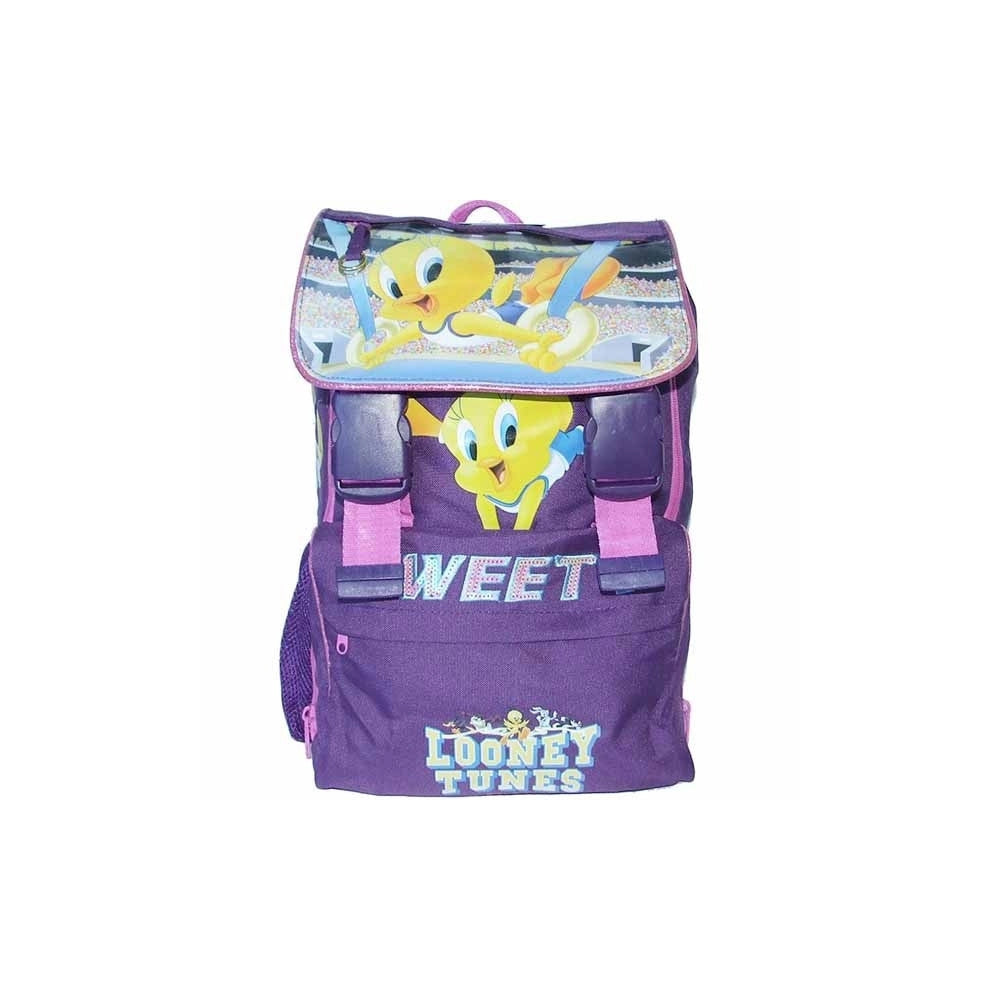 Trade Shop - Zaino Estensibile In Tessuto A Schienale Rigido Confort Back Looney Tunes Tweety -