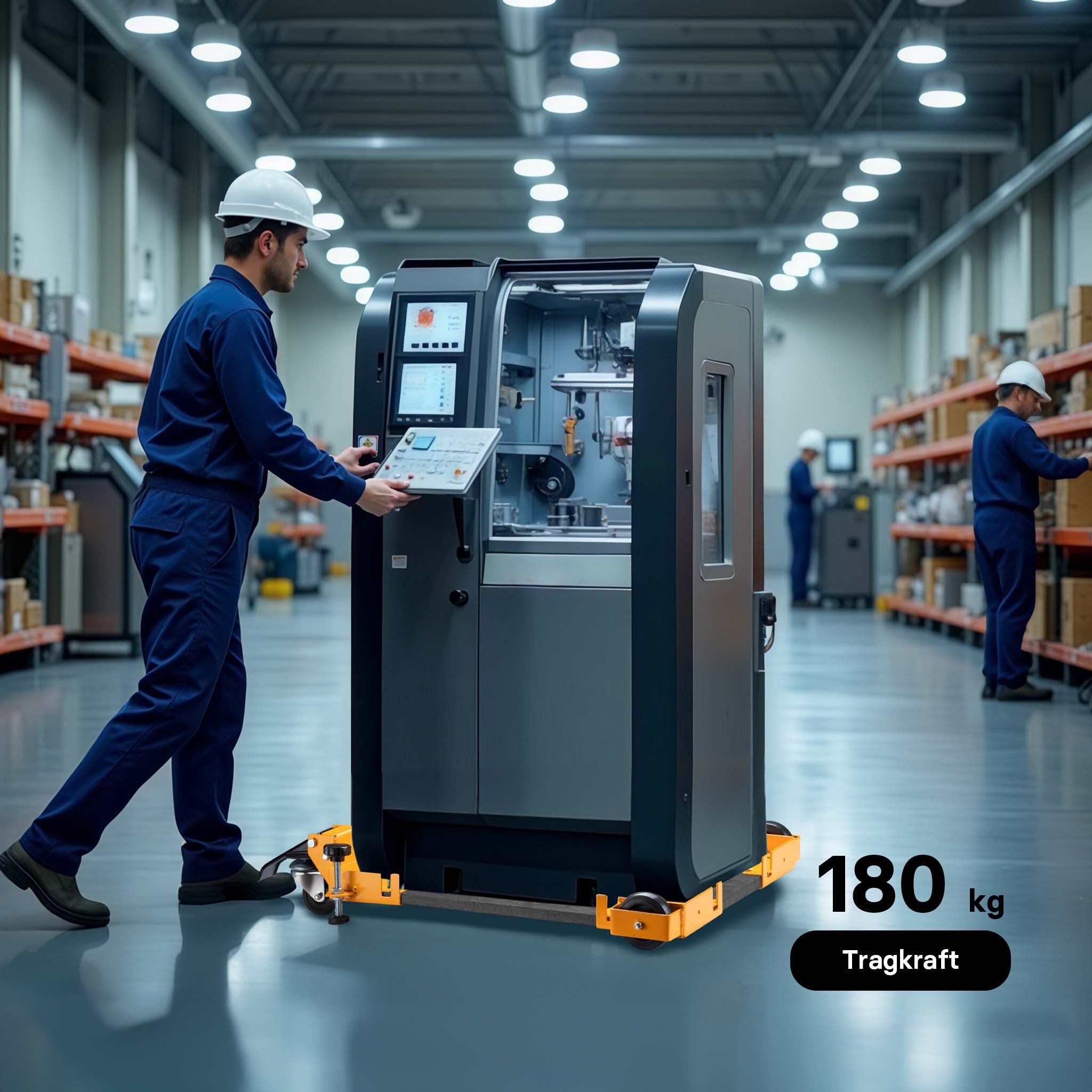 Set di 4x ruote per carrelli, ruote per mobili pesanti, rotelle con portata fino a 180 kg, ruote pivottanti con freno, per carichi pesanti