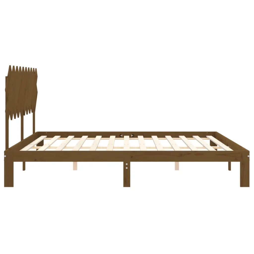 Giroletto con Testiera ambra 200x200 cm in Legno Massello 3193749
