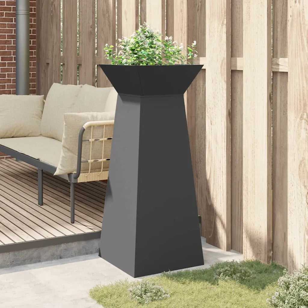 Fioriere | Cassetta per fiori | Vaso a Pilastro Nero 40 x 40 x 100 cm