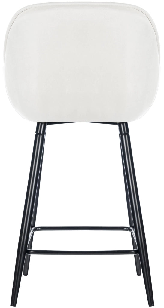 Sgabello da bar Gibson in velluto altezza seduta 76 cm bianco crema