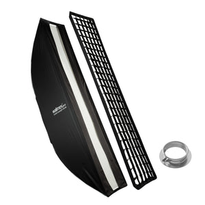 Studio Striplight Softbox 40x180cm + adattatore softbox per Profoto (diametro esterno: 15,2 cm), ruotabile a 360°, include griglia, maschera, adattatore Bowens e borsa per il trasporto