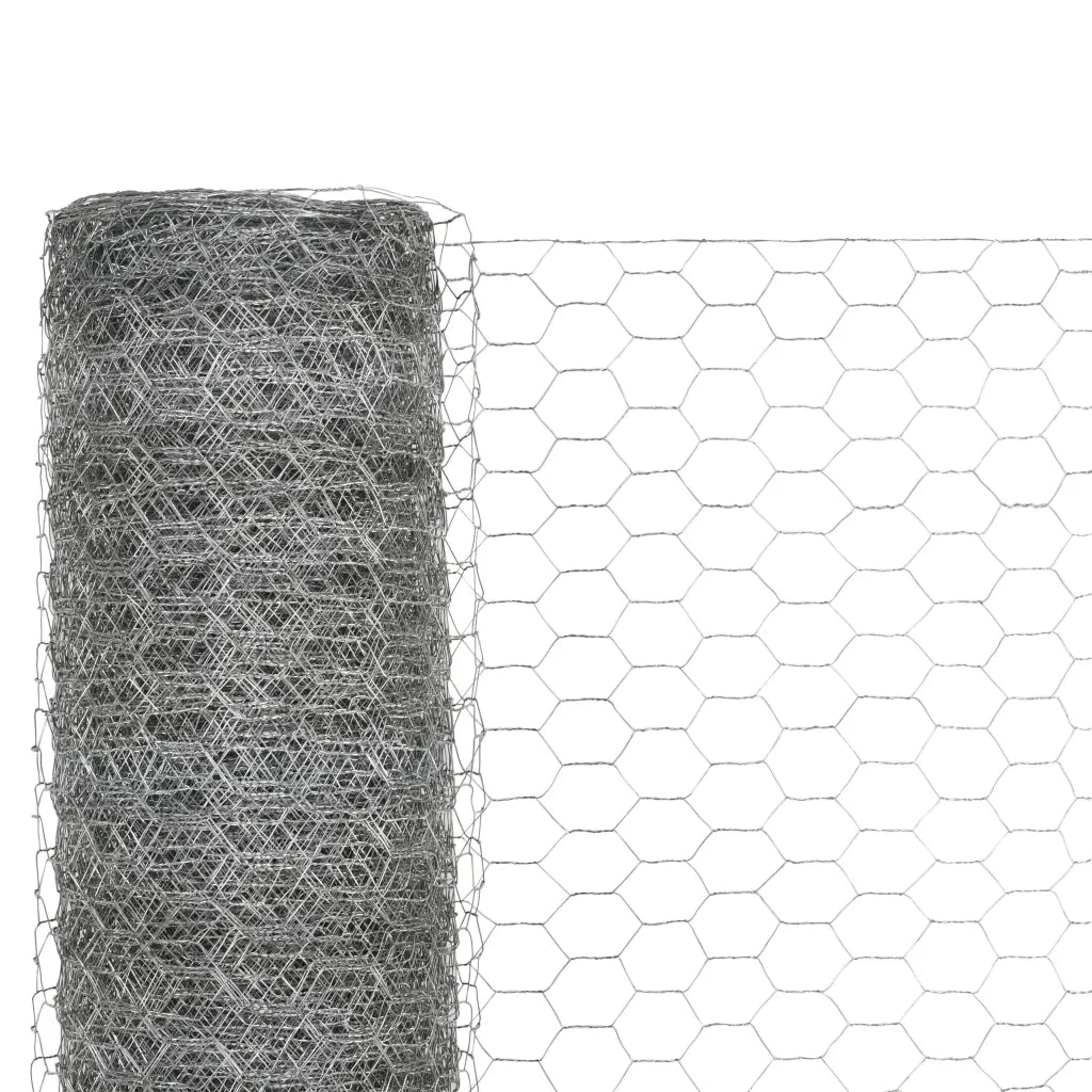 Recinzione in Rete per Pollaio Acciaio Zincato 25x1,2m Argento 143324