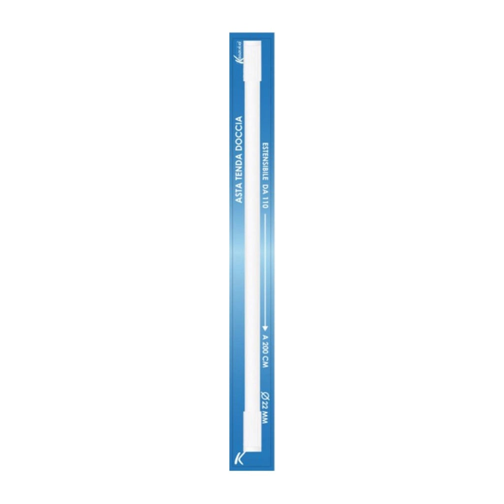ASTA TENDA DOCCIA ESTENSIBILE 110/200CM BIANCA