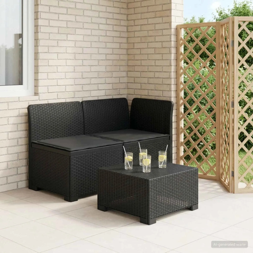 Divano da Giardino a 2 Posti con Cuscini Aspetto Rattan PP 8011925